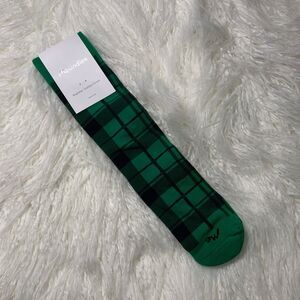 MeUndies Supima Green Plaid Holiday Christmas crew socks Medium